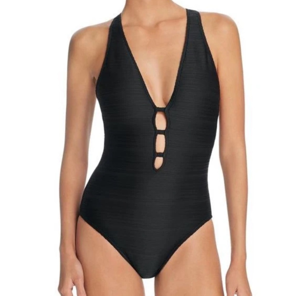 Ralph Lauren brown textured Ottoman one pc swimsuit